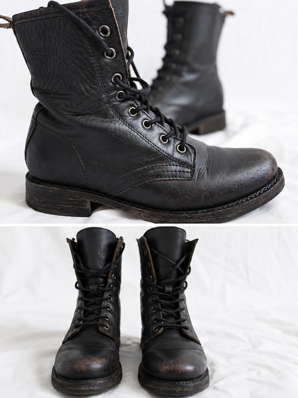 Frye & Co. Veronica Combat Boots – Women’s 7.5 – Black Washed Leather